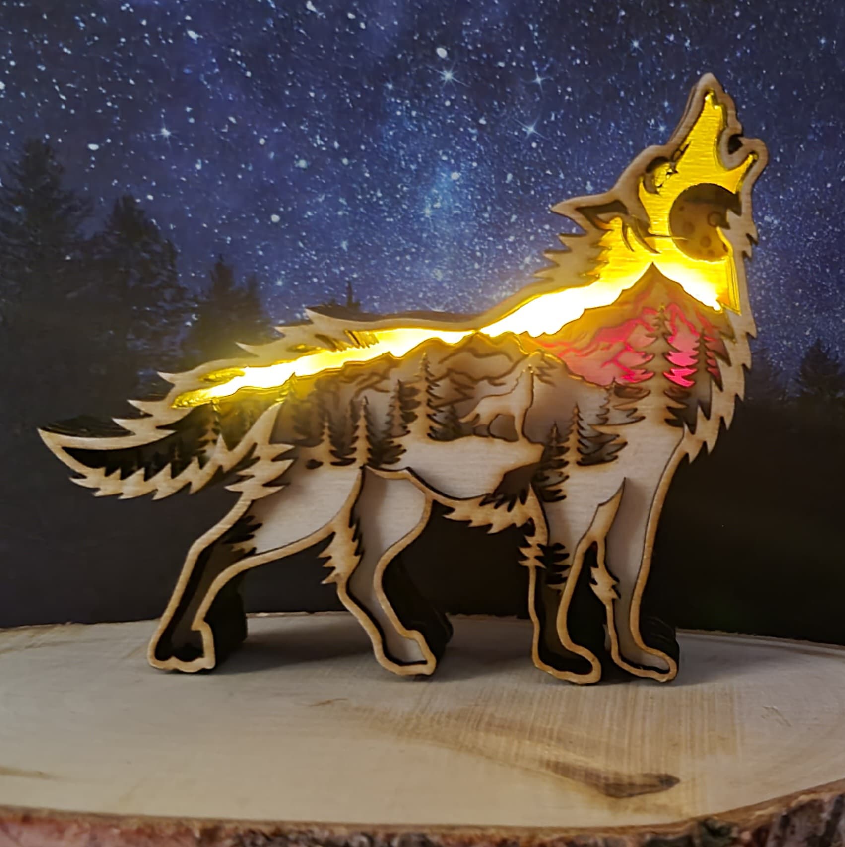 Petit Loup paysage déco celtique Lumineux – Image 2