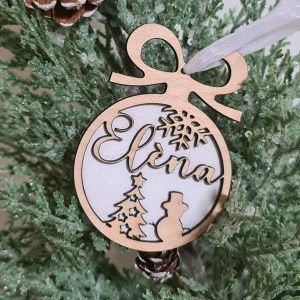 Boule de Noël personnalisée Bonhomme de neige
