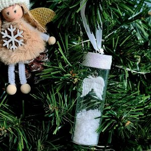 Ornement petite fiole neige