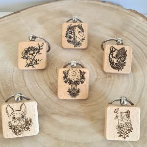 Porte clé Chat, Bouledogue , Cerf , Loup , Koala , Cheval