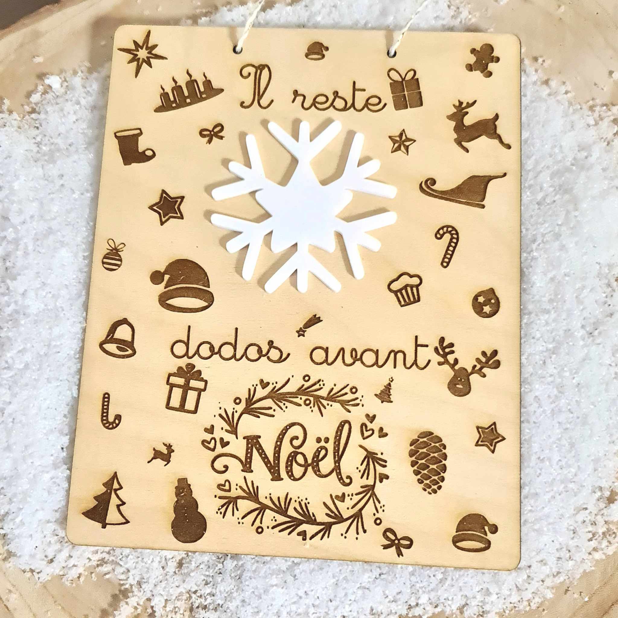 Pancarte de Noël , décompte des dodos avant Noël
