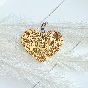 Porte clé coeur floral pour Maman,Mamie,Marraine ou Maîtresse