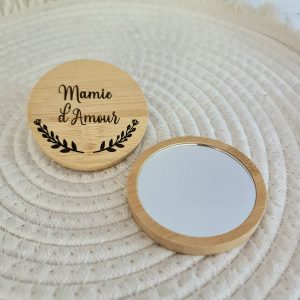Miroir de Poche Gravé - Mamie d'amour